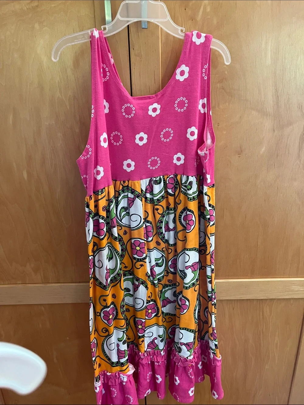 Corkys Pink & Orange Floral Print Sleeveless Dress